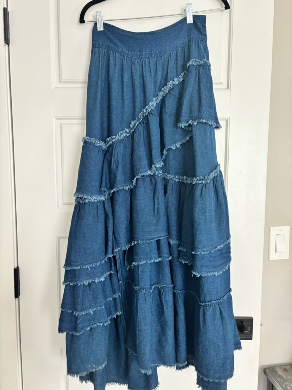 Pilcro Asymmetrical Ruffled Tiered Maxi Skirt - Picture 6 of 9